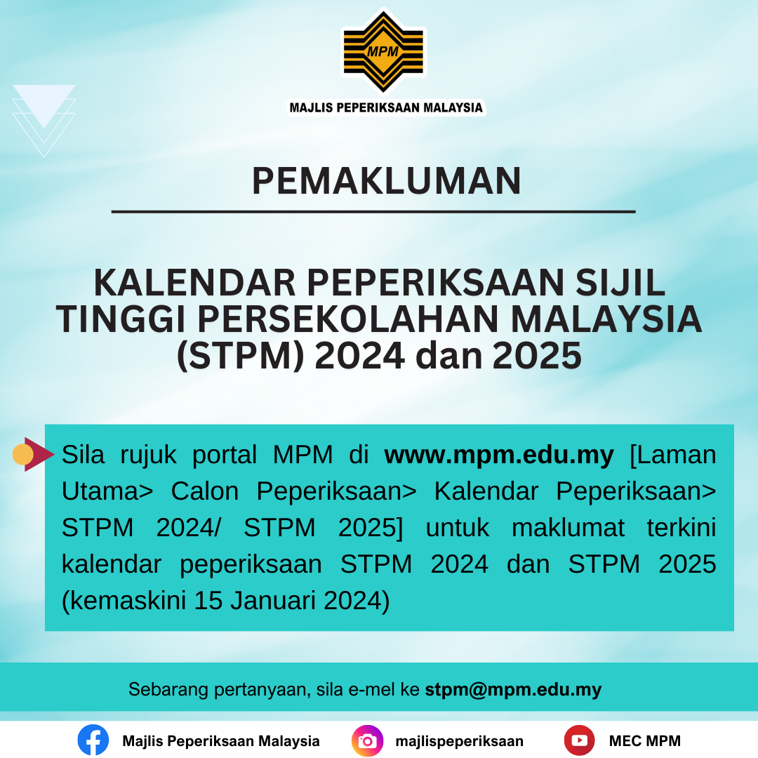 pemakluman kalendar stpm 2024 2025
